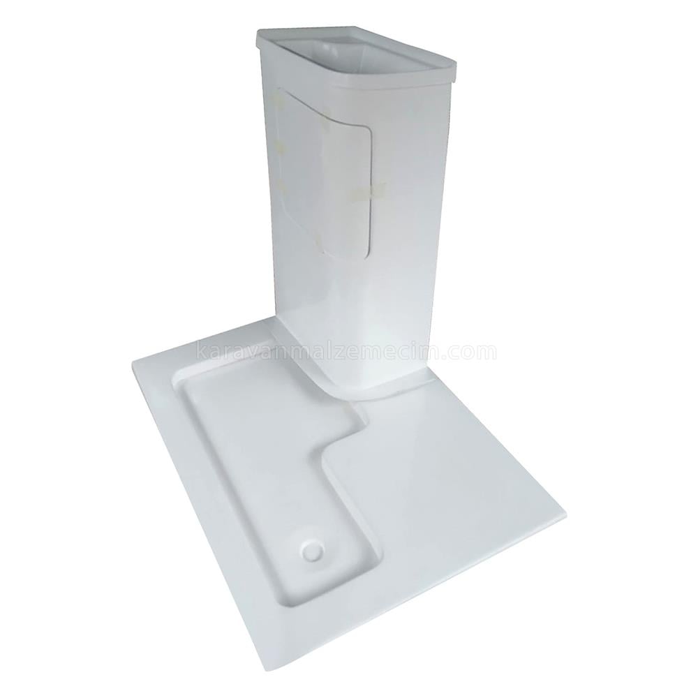 Karavan Duş Teknesi, Lavabo ve Dolap Set 110x80cm - Beyaz