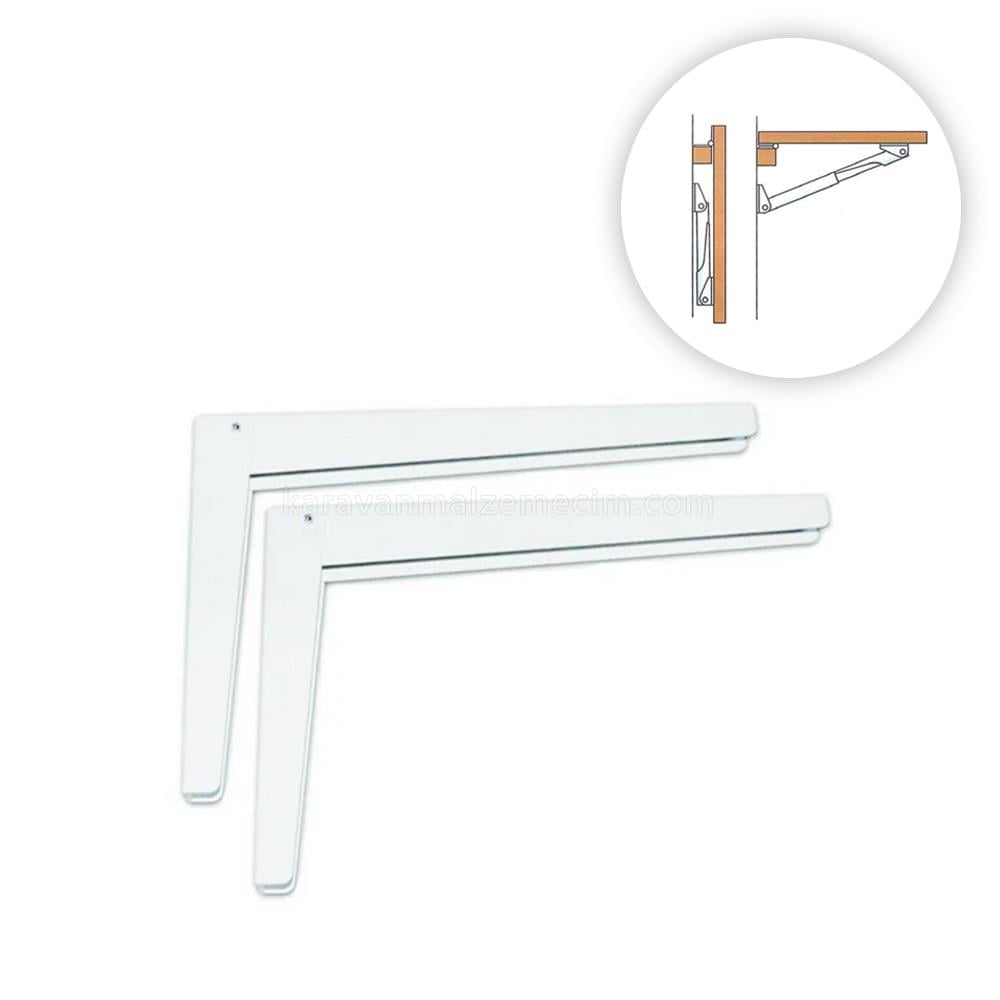 Katlanır Masa Braketi 40cm Karavan Ek Tezgah ( 2'li Set )