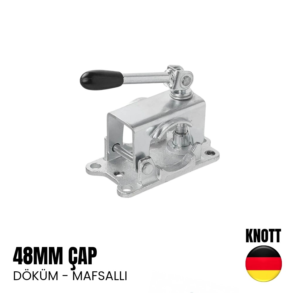 Knott Destek Tekeri Bağlama Kelepçesi Mafsallı 48mm Döküm - Galvaniz - Karavan Malzemeleri, Karavan EkipmanlarıDestek TekerleriKnottKnott Destek Tekeri Bağlama Kelepçesi Mafsallı 48mm Döküm - Galvaniz