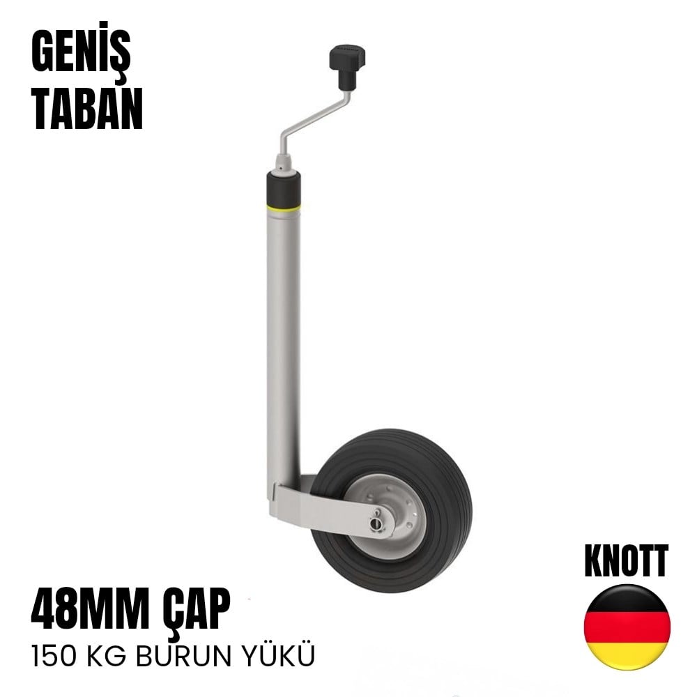 Knott Destek Tekeri Pilot Teker 150 Kg 48mm Geniş Taban - Karavan Malzemeleri, Karavan EkipmanlarıDestek TekerleriKnottKnott Destek Tekeri Pilot Teker 150 Kg 48mm Geniş Taban