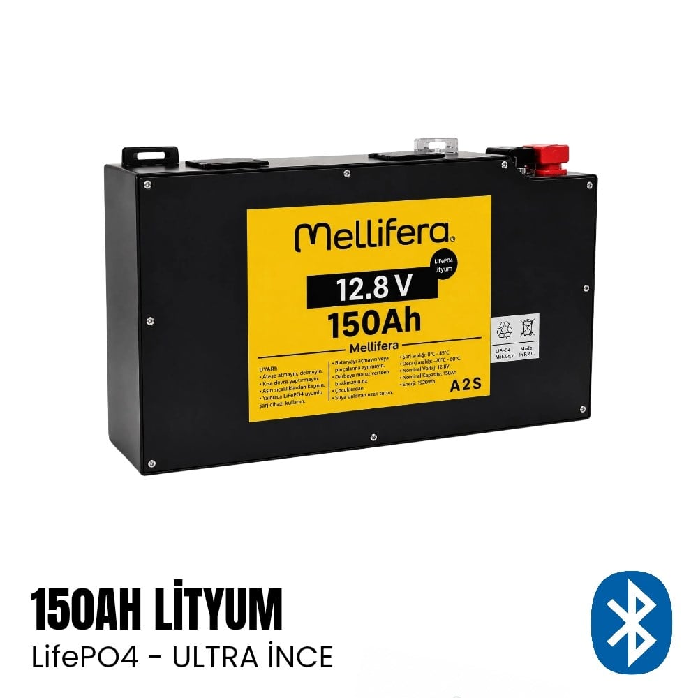 Mellifera Lityum Akü 150Ah LifePO4 12.8v - Ultra Slim - Karavan Malzemeleri, Karavan EkipmanlarıLityum AkülerMelliferaMellifera Lityum Akü 150Ah LifePO4 12.8v - Ultra Slim