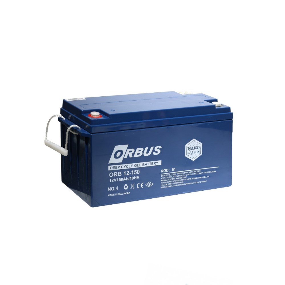 Orbus Jel Akü 150Ah 12v - Derin Döngü Deşarj Solar Jel Akü - Karavan Malzemeleri, Karavan EkipmanlarıJel AkülerOrbusOrbus Jel Akü 150Ah 12v - Derin Döngü Deşarj Solar Jel Akü