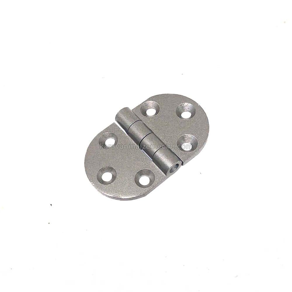 Oval Alüminyum Menteşe 55x30mm - Saten Gri