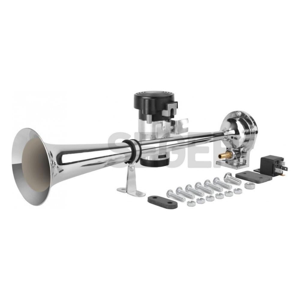 Seger Havalı Korna Krom Borulu Marin Tekne Karnası - 12v - Tekne Yat Aksesuarları, Tekne Yat MalzemeleriKornaSegerSeger Havalı Korna Krom Borulu Marin Tekne Karnası - 12v