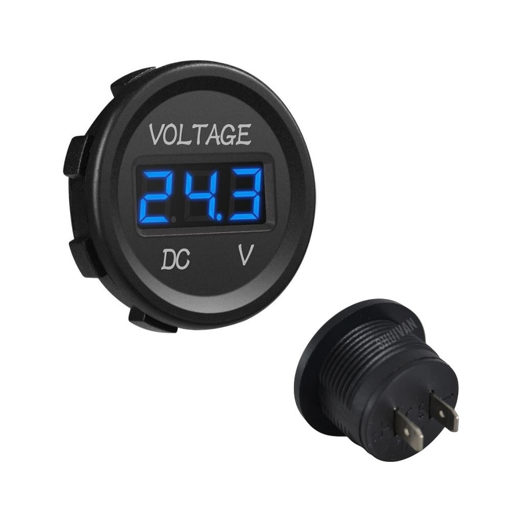 SHUIVAN Dijital Voltmetre Akü Voltaj Göstergesi 12v/24v (Mavi Işık) - Karavan Malzemeleri, Karavan EkipmanlarıAnahtarlar, Prizler & SöketlerSHUIVANSHUIVAN Dijital Voltmetre Akü Voltaj Göstergesi 12v/24v (Mavi Işık)