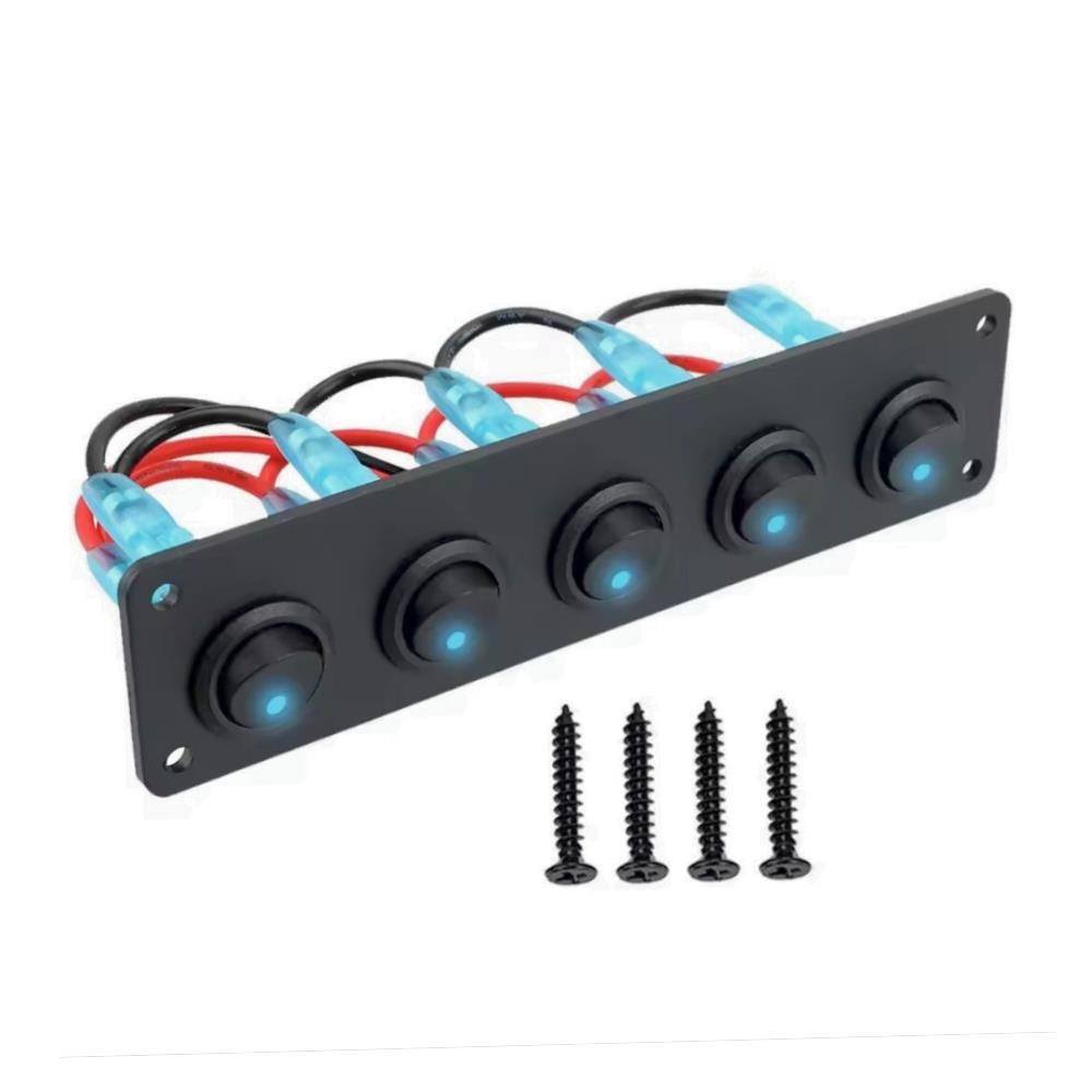 SHUIVAN On-Off Anahtarlı Switch Panel 5'li Mavi Işık - Karavan Malzemeleri, Karavan EkipmanlarıSwitch PanellerSHUIVANSHUIVAN On-Off Anahtarlı Switch Panel 5'li Mavi Işık