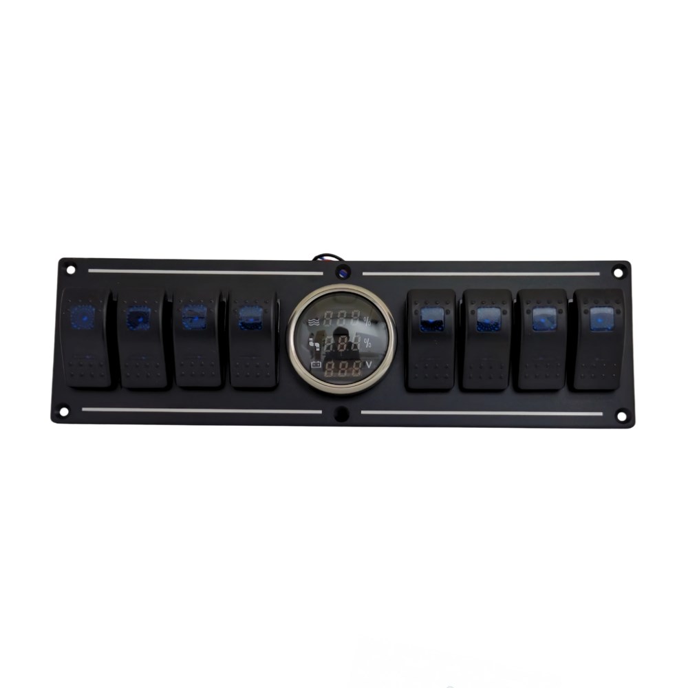 SHUIVAN Switch Panel 6'lı Dijital Seviye + Voltmetre Kombine Sigorta Paneli - Karavan Malzemeleri, Karavan EkipmanlarıSwitch PanellerSHUIVANSHUIVAN Switch Panel 8'li Dijital Seviye + Voltmetre Kombine Sigorta Paneli