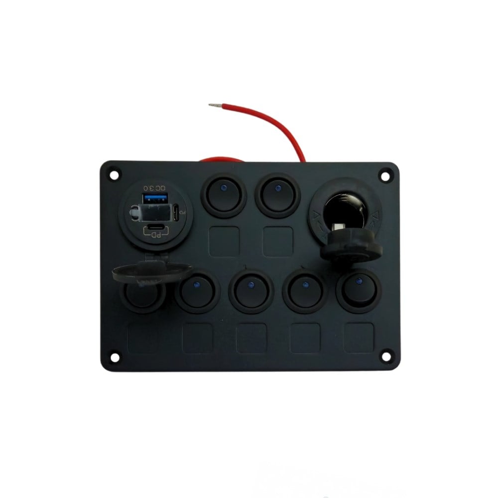 SHUIVAN Switch Panel 7'li USB QC 3.0 PD 12v Kombine Sigorta Paneli - Karavan Malzemeleri, Karavan EkipmanlarıSwitch PanellerSHUIVANSHUIVAN Switch Panel 7'li USB QC 3.0 PD 12v Kombine Sigorta Paneli