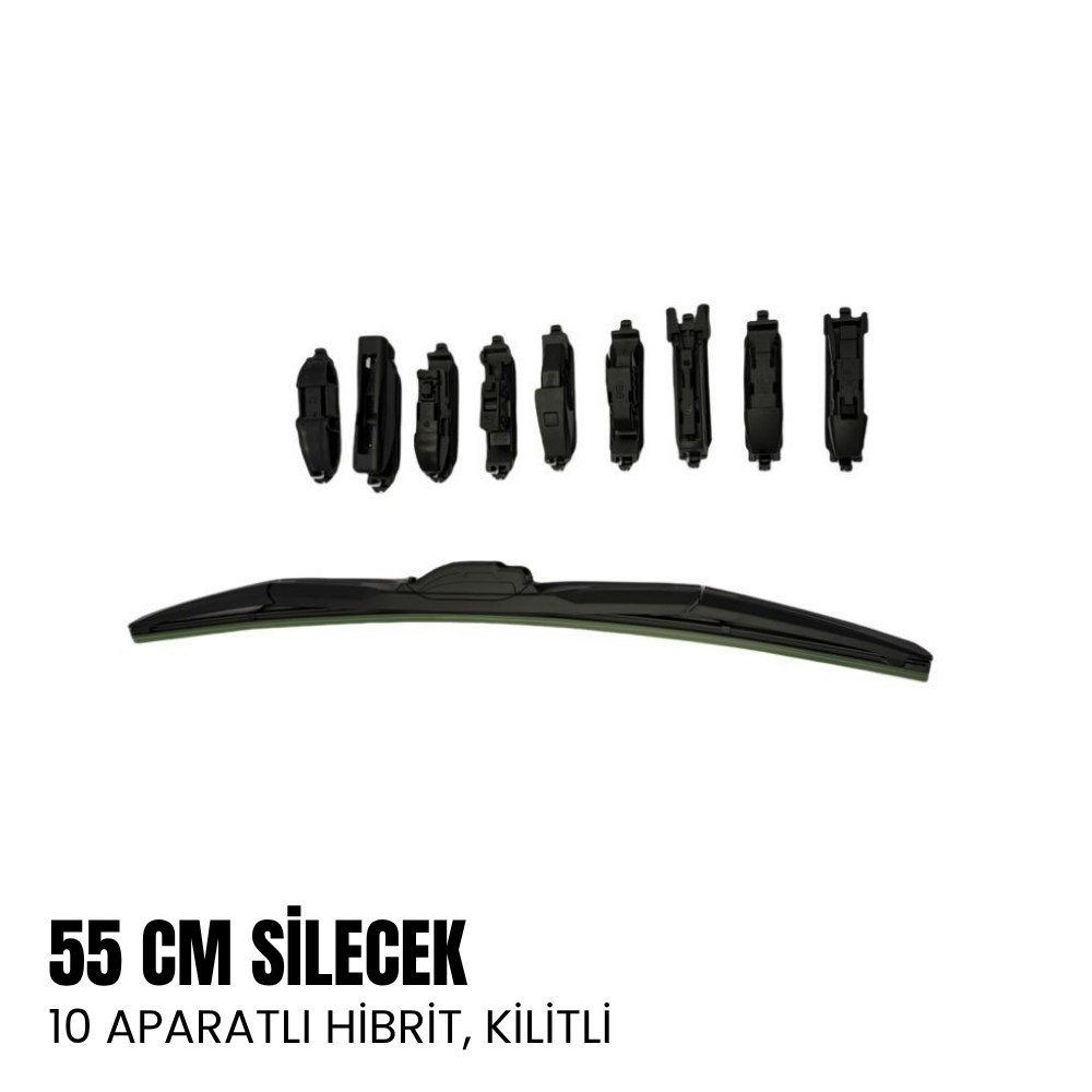 Silecek 55cm Kilitli Hibrit Model 10 Parçalı Silecek - Karavan Malzemeleri, Karavan EkipmanlarıOto Silecek GrubuKaravanMalzemecimSilecek 55cm Kilitli Hibrit Model 10 Parçalı Silecek