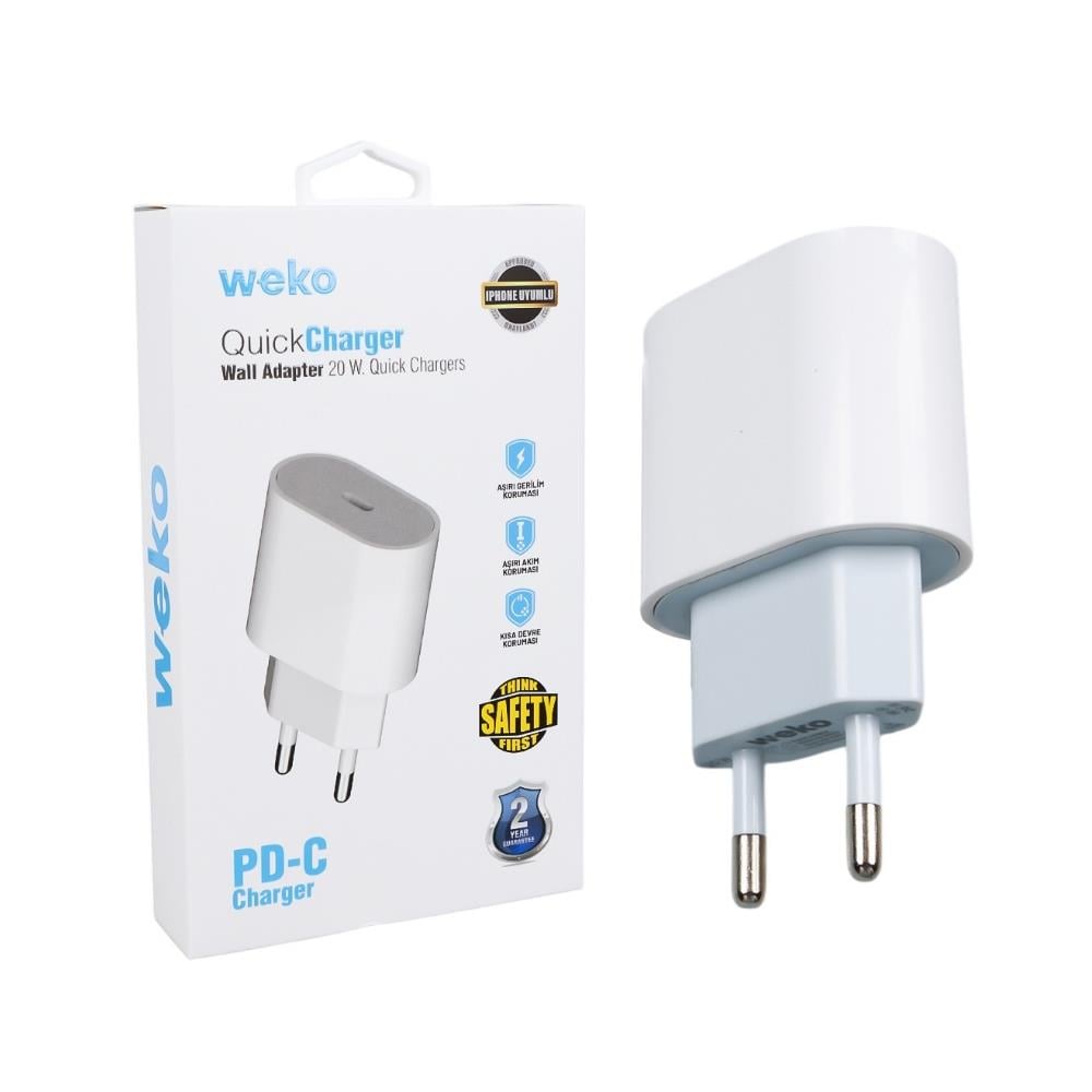 WEKO PD iPhone Type-C Hızlı Şarj Başlığı - 20 Watt - Karavan Malzemeleri, Karavan EkipmanlarıUSB Şarj KablolarıWEKOWEKO PD iPhone Type-C Hızlı Şarj Başlığı - 20 Watt