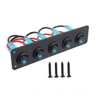 SHUIVAN On-Off Anahtarlı Switch Panel 5'li Mavi Işık - Karavan Malzemeleri, Karavan EkipmanlarıSwitch PanellerSHUIVANSHUIVAN On-Off Anahtarlı Switch Panel 5'li Mavi Işık