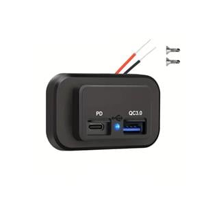 SHUIVAN USB Type C Girişi İkili USB iPhone Şarj Söketi 3.0Ah - Karavan Malzemeleri, Karavan EkipmanlarıAnahtarlar, Prizler & SöketlerSHUIVANSHUIVAN USB Type C Girişi İkili USB iPhone Şarj Söketi 3.0Ah