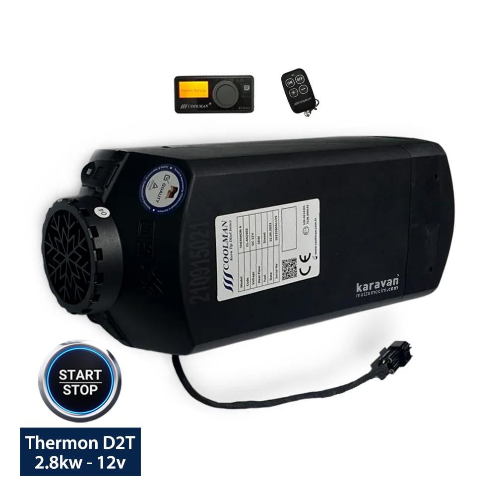 Coolman Thermon D2T 2.8kw Webasto Tipi Dizel Ortam Isıtıcı Start/Stop - 12v - Karavan Malzemeleri, Karavan EkipmanlarıOrtam IsıtıcılarCoolmanCoolman Thermon D2T 2.8kw Webasto Tipi Dizel Ortam Isıtıcı Start/Stop - 12v