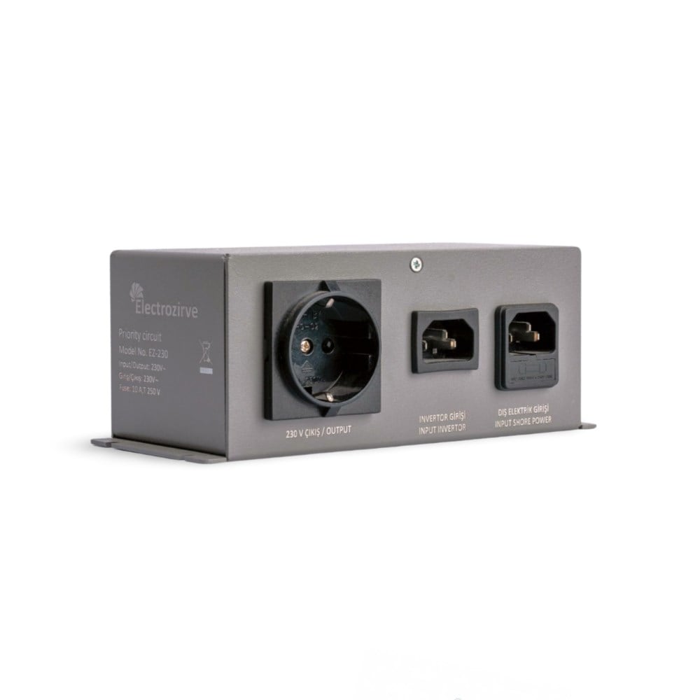 Electrozirve 10Ah Transfer Switch 220v Akıllı Şebeke Ayırıcı - Karavan Malzemeleri, Karavan EkipmanlarıAkü Şarj CihazlarıElectrozirveElectrozirve 10Ah Transfer Switch 220v Akıllı Şebeke Ayırıcı