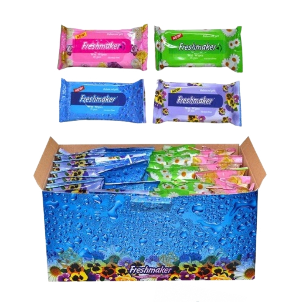 Freshmaker Islak Mendil Çiçeksi Kokular - Alkolsüz - Karavan Malzemeleri, Karavan EkipmanlarıIslak MendillerFreshmakerFreshmaker Islak Mendil Çiçeksi Kokular - Alkolsüz