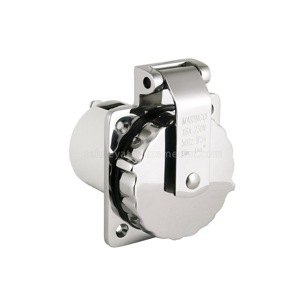 Marinco Marin Krom Priz - 16Ah - Tekne Yat Aksesuarları, Tekne Yat MalzemeleriSahil Besleme EkipmanlarıMarincoMarinco Marin Krom Priz - 16Ah