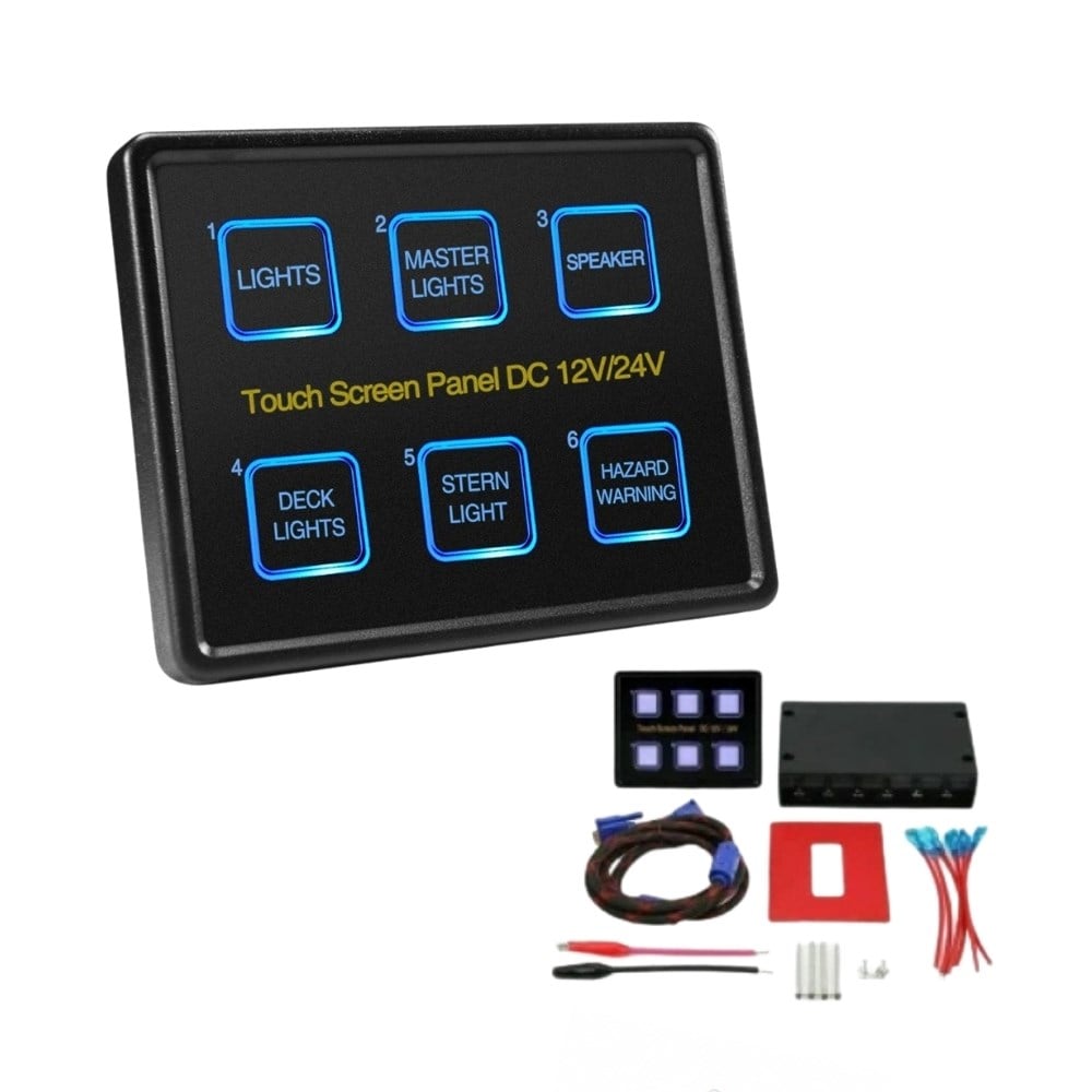 Mellifera Karavan & Tekne 6'lı Kontrol Paneli Röleli 12v/24v - Karavan Malzemeleri, Karavan EkipmanlarıSwitch PanellerMelliferaMellifera Karavan & Tekne 6'lı Kontrol Paneli Röleli 12v/24v