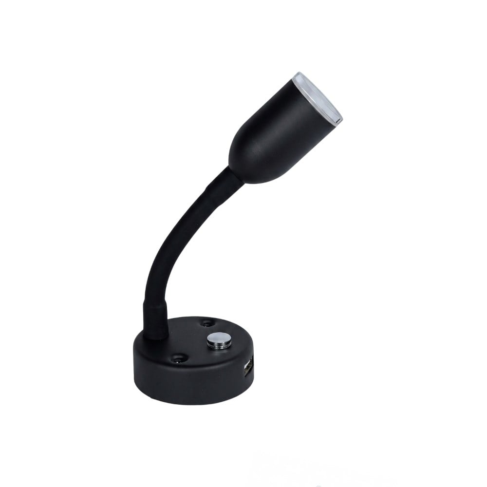 Mellifera Led Okuma Lambası Döner Başlıklı  Boyunlu Dokunmatik Dimmerli 2w 12v/24v - Siyah - Karavan Malzemeleri, Karavan Ekipmanlarıİç AydınlatmaMelliferaMellifera Led Okuma Lambası Döner Başlıklı Boyunlu Dokunmatik Dimmerli 2w 12v/24v - Siyah