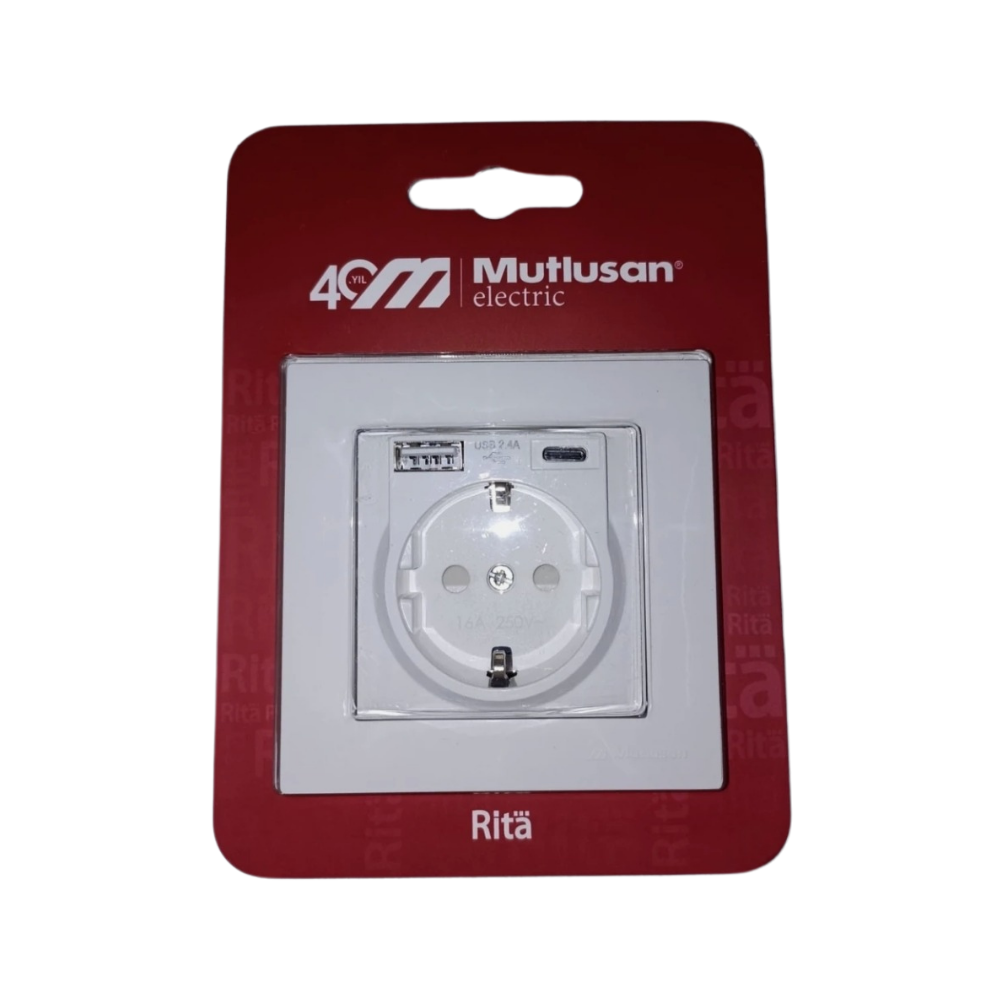 Mutlusan USB Type C Priz 2.4Ah Karavan USB Priz - Beyaz - Karavan Malzemeleri, Karavan EkipmanlarıAnahtarlar, Prizler & SöketlerMutlusanMutlusan USB Type C Priz 2.4Ah Karavan USB Priz - Beyaz