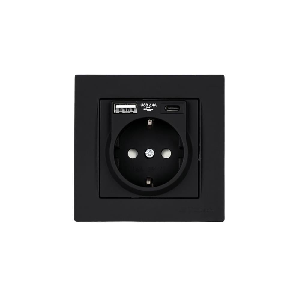 Mutlusan USB Type C Priz 2.4Ah Karavan USB Priz - Siyah - Karavan Malzemeleri, Karavan EkipmanlarıAnahtarlar, Prizler & SöketlerMutlusanMutlusan USB Type C Priz 2.4Ah Karavan USB Priz - Siyah