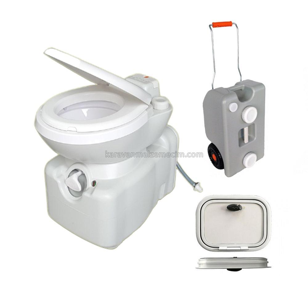 Porvaletti Kasetli Tuvalet 22L + Servis Kapağı (Dönebilen Klozet) - Karavan  Malzemeleri, Karavan Ekipmanları