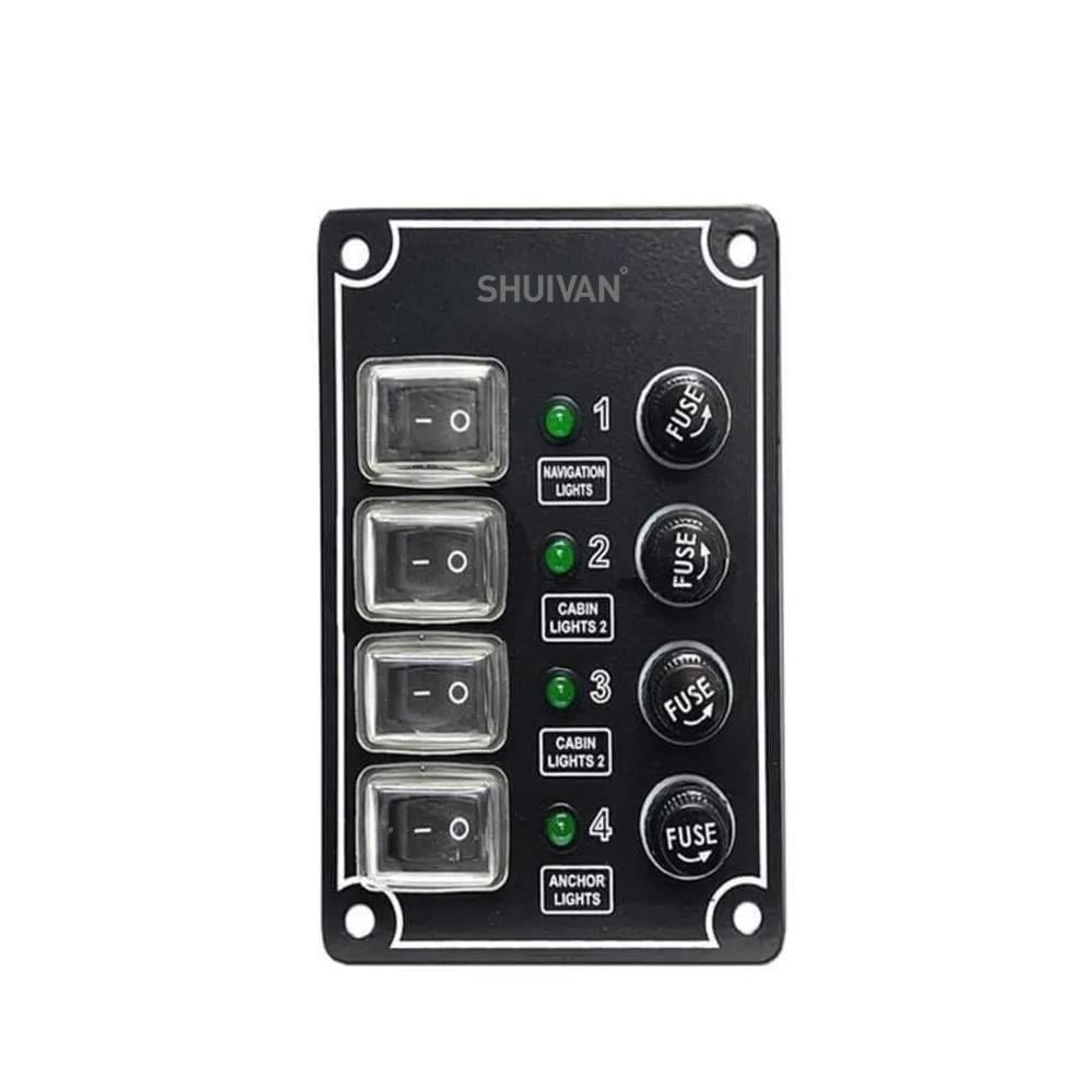 Remkay 4'lü Switch Panel İzoleli Sigorta Paneli - Karavan Malzemeleri, Karavan EkipmanlarıSwitch PanellerRemkayRemkay 4'lü Switch Panel İzoleli Sigorta Paneli
