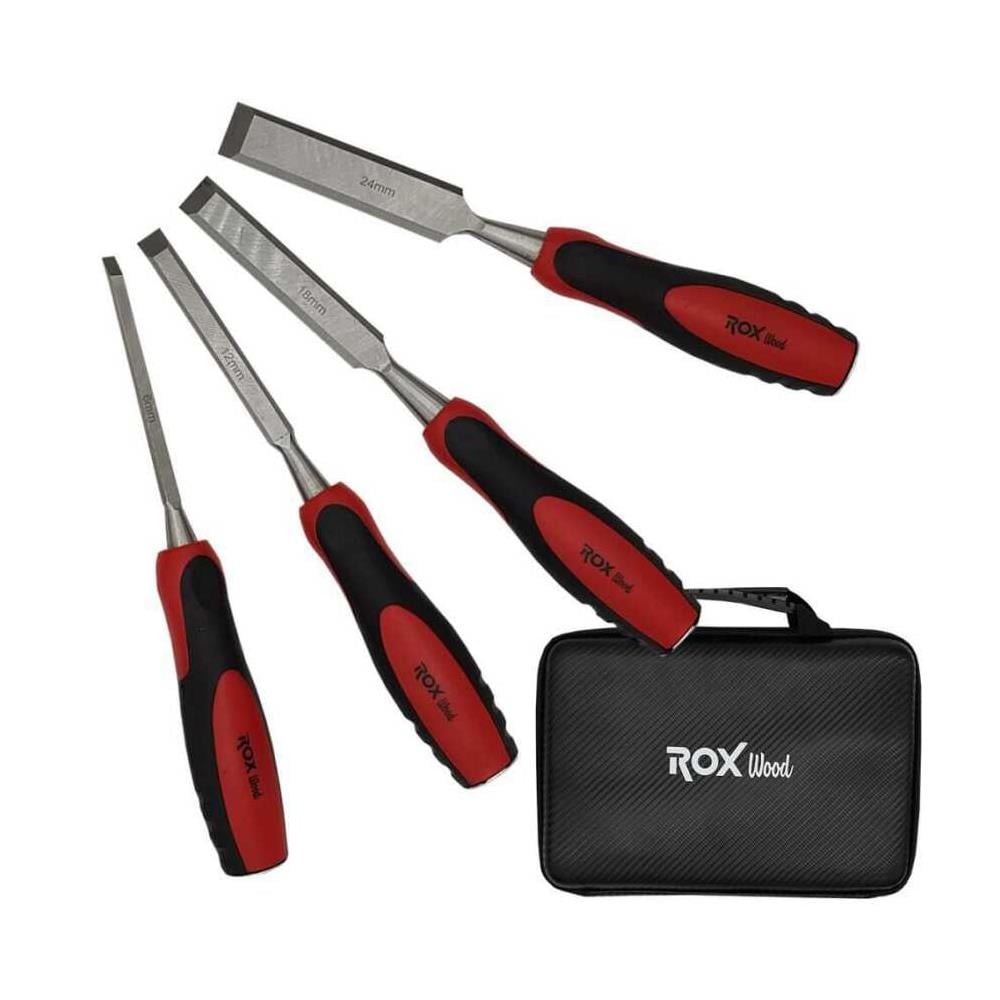 ROX Düz İskarpela Seti 4 Parça (Neopren Çantalı) - Karavan Malzemeleri, Karavan EkipmanlarıEl AletleriBerhimiROX Düz İskarpela Seti 4 Parça (Neopren Çantalı)