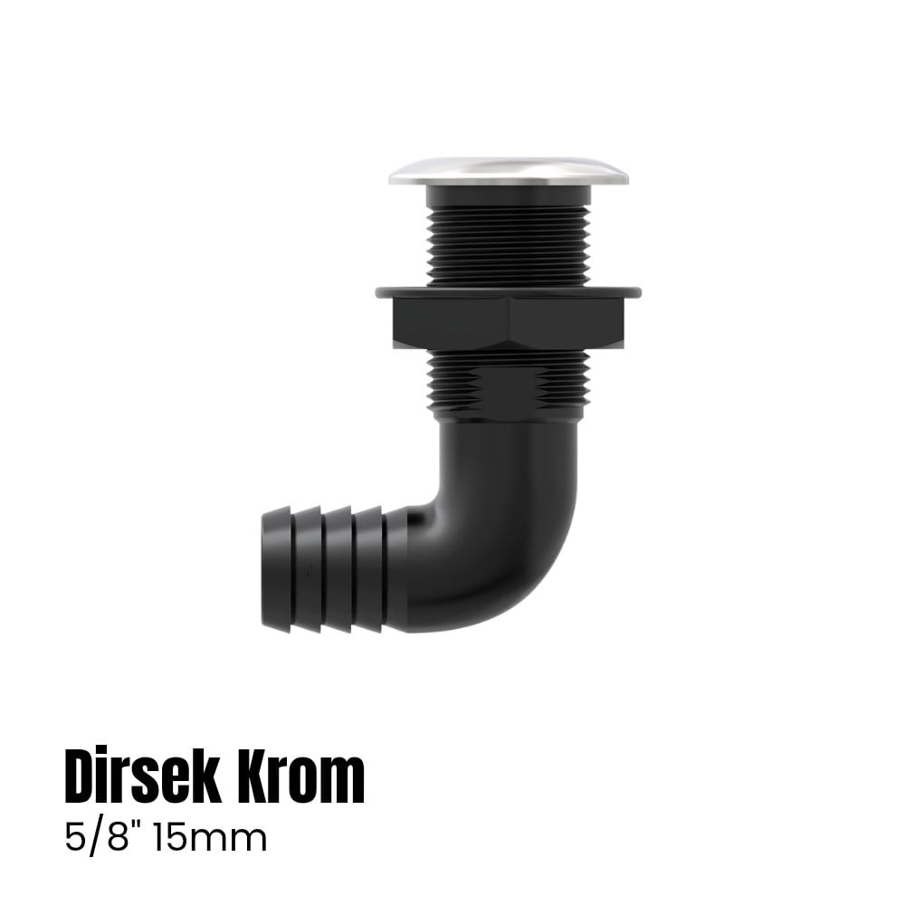 Seaflo Krom Flanşlı Sintine Rekoru Depo Çıkışı Dirsekli 5/8