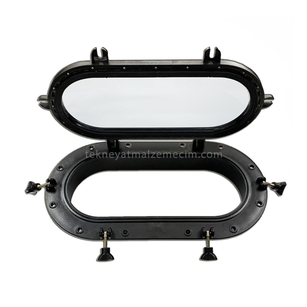 Sealux Lumboz Plastik Oval 26x50cm İçten Montaj - Siyah - Tekne Yat Aksesuarları, Tekne Yat MalzemeleriLumbozSealuxSealux Lumboz Plastik Oval 26x50cm İçten Montaj - Siyah