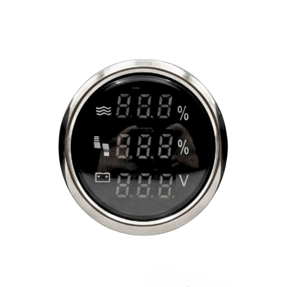 SHUIVAN Dijital Seviye Göstergesi 3'lü Set Temiz - Gri - Voltaj 12v/24v - Karavan Malzemeleri, Karavan EkipmanlarıŞamandıralar & GöstergelerSHUIVANSHUIVAN Dijital Seviye Göstergesi 3'lü Set Temiz - Gri - Voltaj 12v/24v