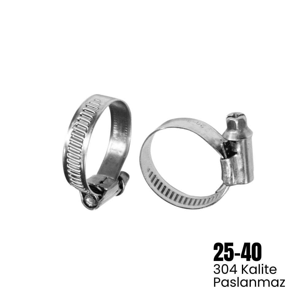 SHUIVAN Hortum Kelepçesi 25-40 Vida Ayarlı 304 Paslanmaz - Karavan Malzemeleri, Karavan EkipmanlarıSu Hortumu & BağlantılarıSHUIVANSHUIVAN Hortum Kelepçesi 25-40 Vida Ayarlı 304 Paslanmaz