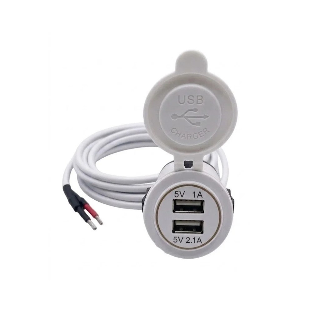 SHUIVAN USB Söket İkili USB Girişi 12v/24v Marin Tip - Beyaz - Karavan Malzemeleri, Karavan EkipmanlarıEnerji Portları & SöketlerSHUIVANSHUIVAN USB Söket İkili USB Girişi 12v/24v Marin Tip - Beyaz