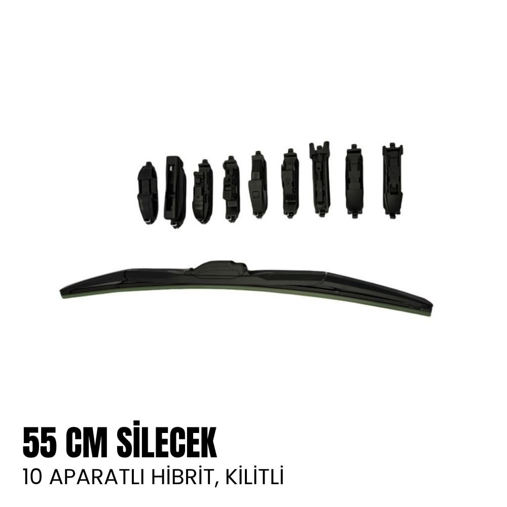 Silecek 55cm Kilitli Hibrit Model 10 Parçalı Silecek - Karavan Malzemeleri, Karavan EkipmanlarıOto Silecek GrubuKaravanMalzemecimSilecek 55cm Kilitli Hibrit Model 10 Parçalı Silecek