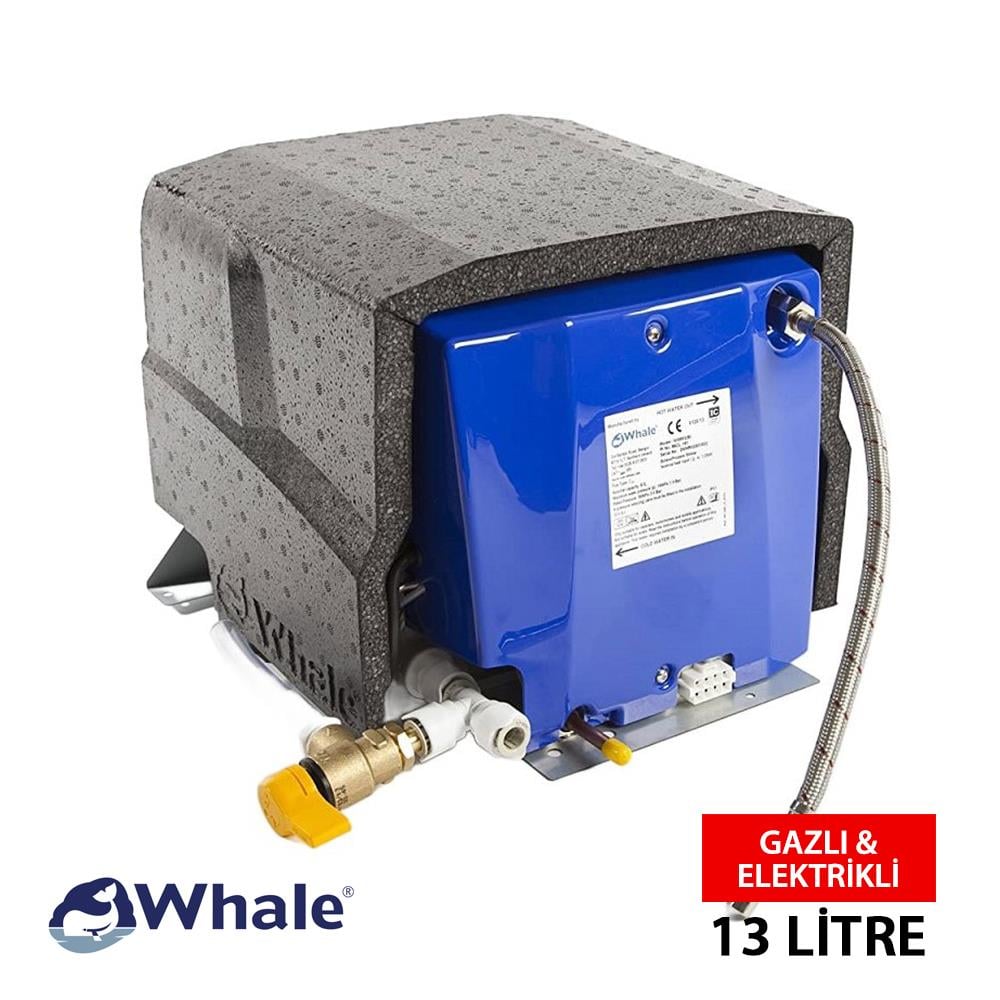 Whale 13 Litre Gazlı & Elektrikli Su Isıtıcı - Karavan Malzemeleri, Karavan EkipmanlarıSu IsıtıcılarWhaleWhale 13 Litre Gazlı & Elektrikli Su Isıtıcı