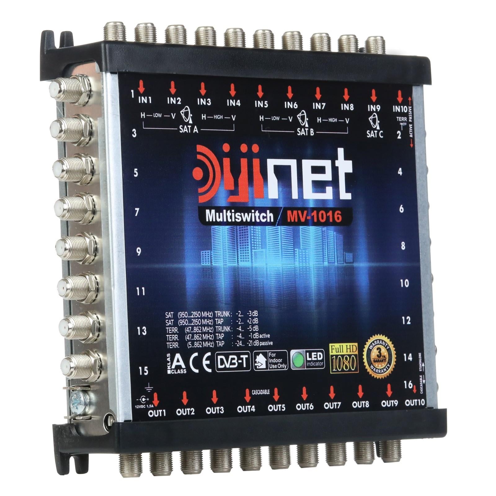 DİJİNET DJMS-10/16 10X16 ÇIKIŞ, DİSEQC 2.0 TV, MultiSwitch  GEÇİŞLİ / SONLU