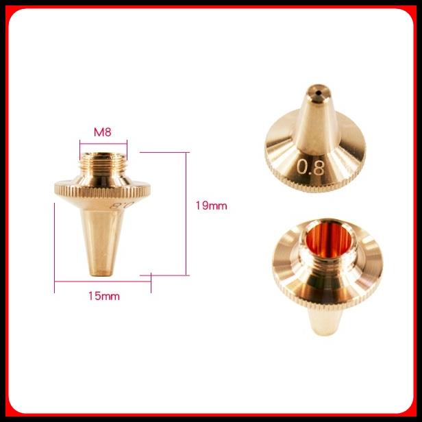 DİA15 H19 M8 SINGLE NOZZLE 0.8MM COPPER
