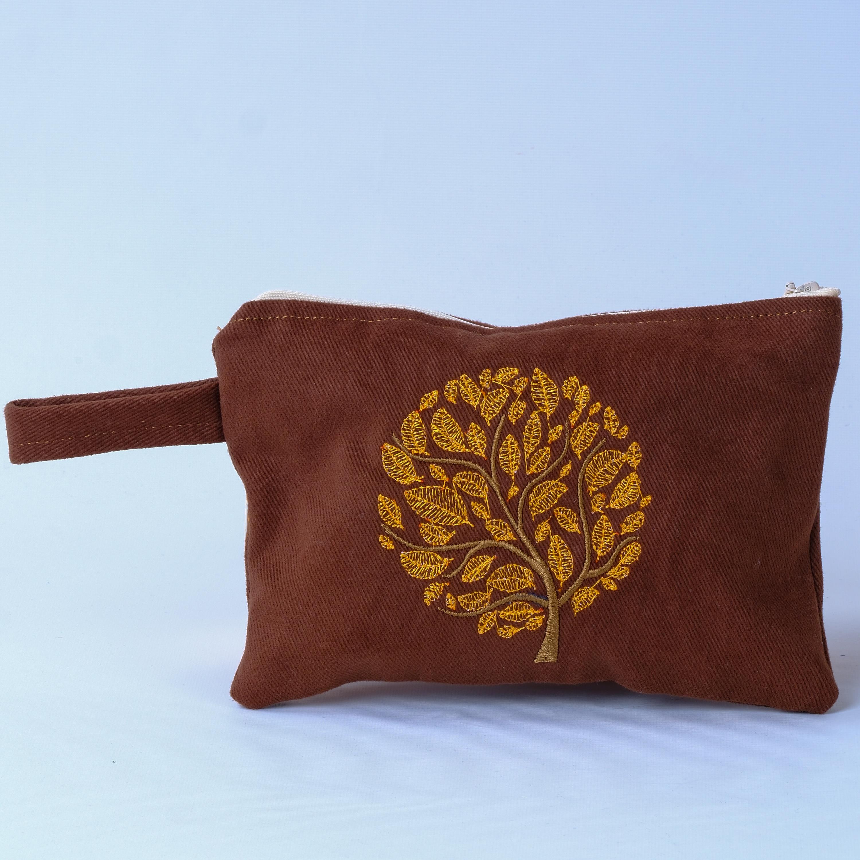 HAYAT AĞACI NAKIŞ İŞLEMELİ CÜZDAN /ÇANTA İÇİ DÜZENLEYİCİ