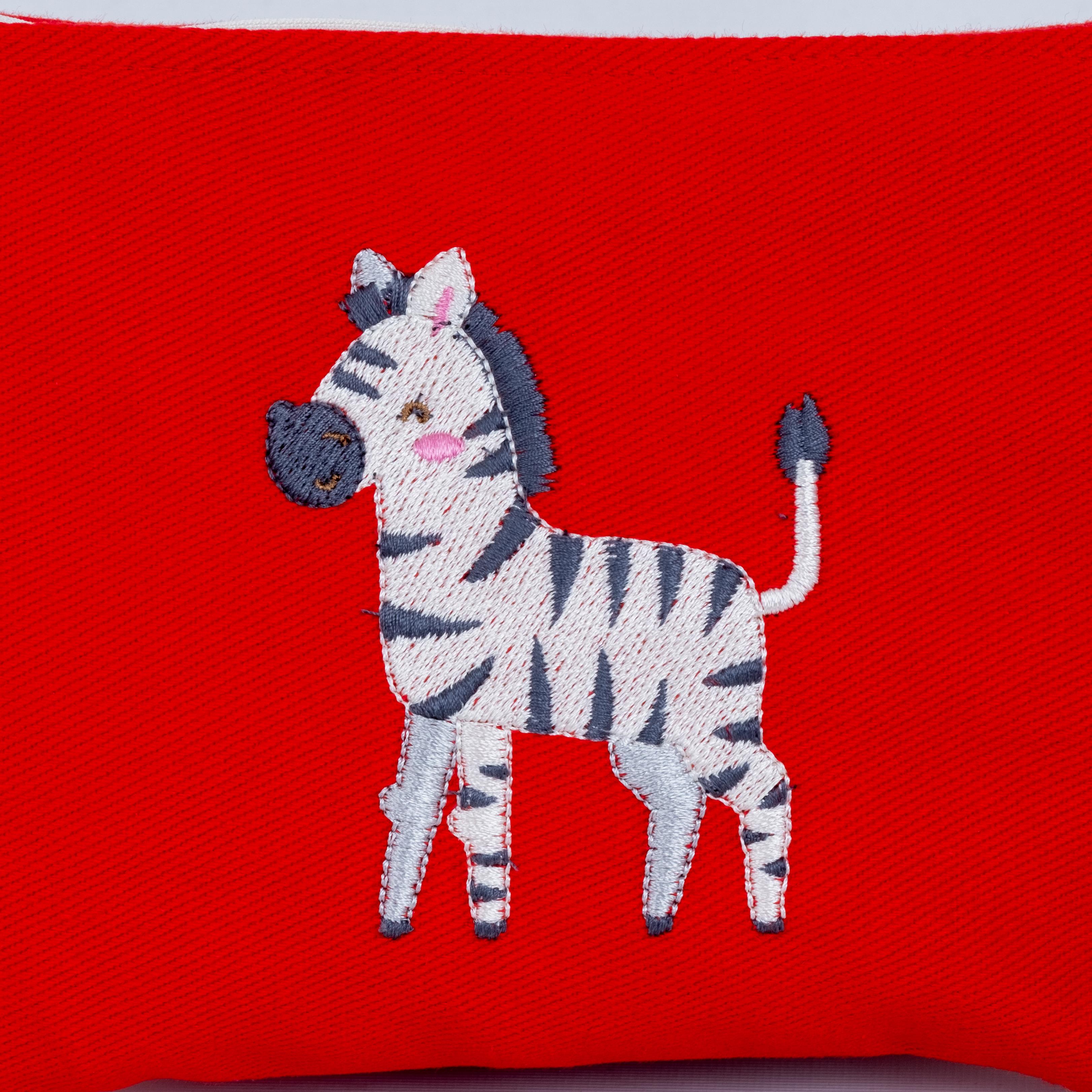 Zebra Nakış İşlemeli(kırmızı) Cüzdan /Çanta İçi Düzenleyici