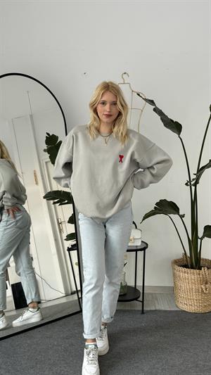 Ami Üç İplik Sweatshirt Gri