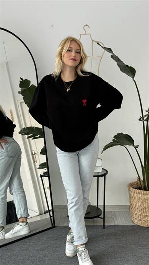 Ami Üç İplik Sweatshirt Siyah 