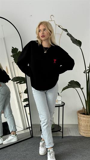 Ami Üç İplik Sweatshirt Siyah 