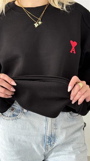 Ami Üç İplik Sweatshirt Siyah 