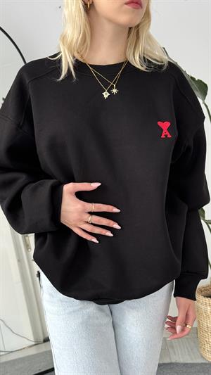 Ami Üç İplik Sweatshirt Siyah 
