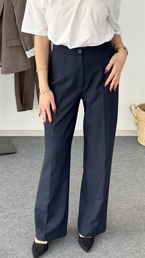 Astarlı Çizgi Detaylı Blazer Ceket-Pantolon Takım Lacivert