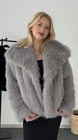 Astarlı Premium Kalite Kürk Gri