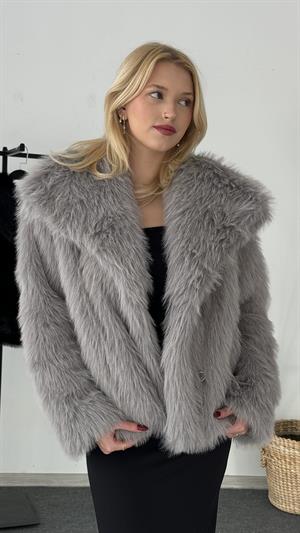 Astarlı Premium Kalite Kürk Gri