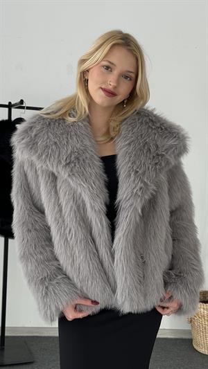 Astarlı Premium Kalite Kürk Gri