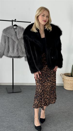 Astarlı Premium Kalite Kürk Siyah