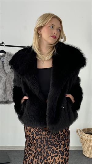 Astarlı Premium Kalite Kürk Siyah