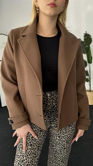 Astarlı Premium Kaşe Kaban Kahverengi